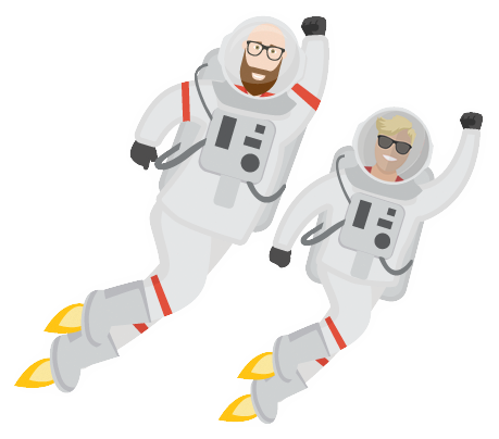 Image of a space man and woman